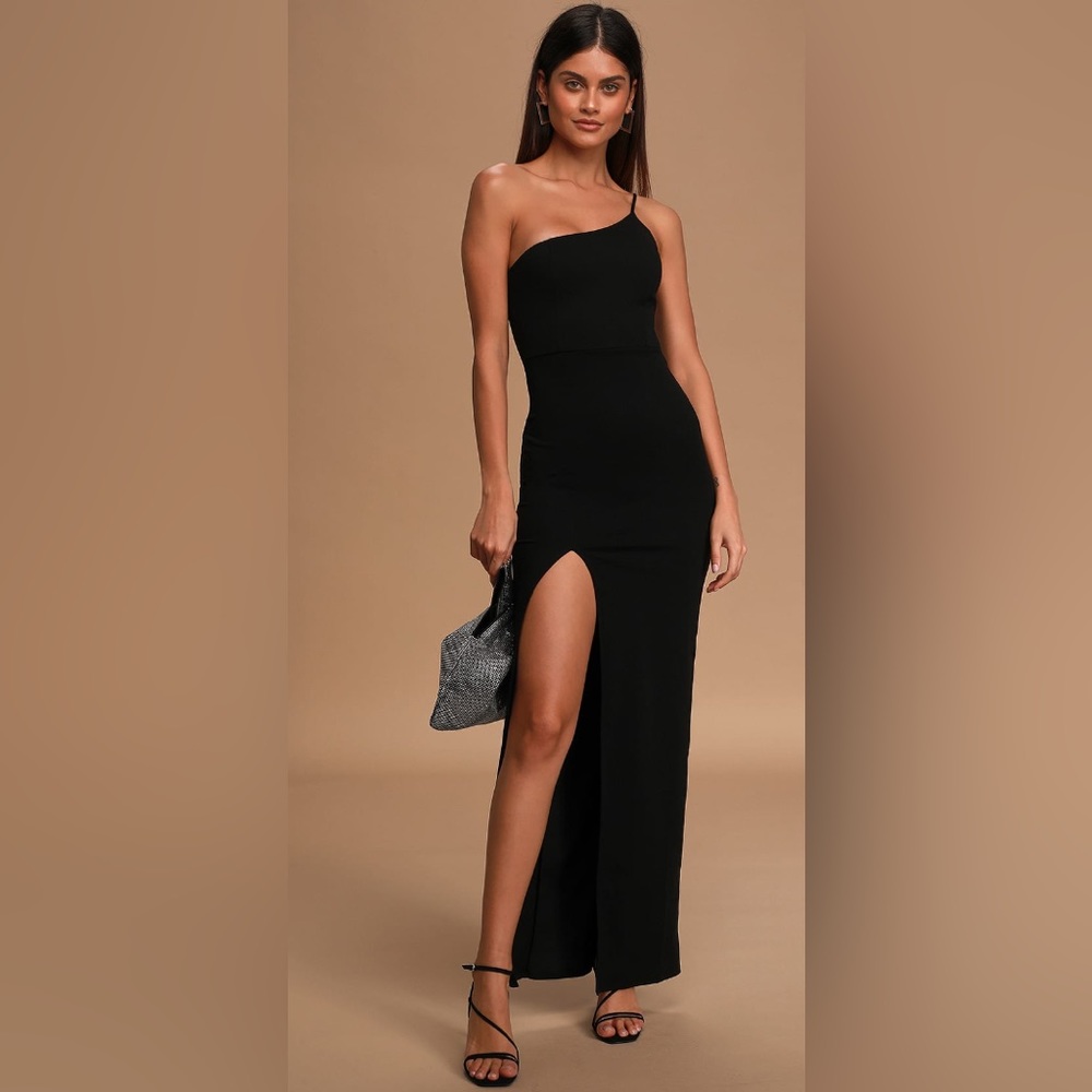 Lulus Black One Shoulder Dress